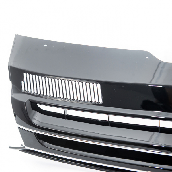 Upgrade Sportgrill / Kühlergrill ohne Emblem für Volkswagen T5 GP (Facelift) 10-15 schwarz Hochglanz